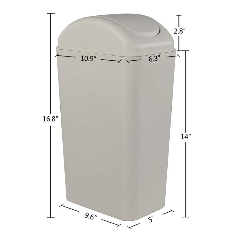 Obstnny Slim Plastic Trash Can for Narrow Spaces at Home or Office, 14L Capacity - Image 5